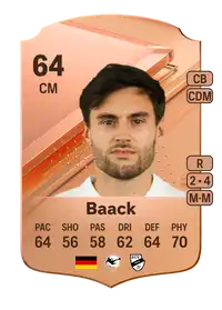 Tom Baack Rare 64 Overall Rating