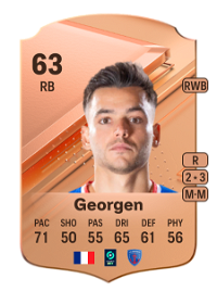 Alec Georgen Rare 63 Overall Rating