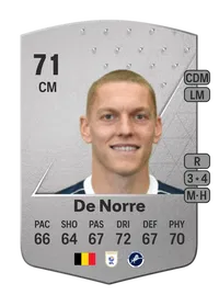 Casper De Norre Common 71 Overall Rating