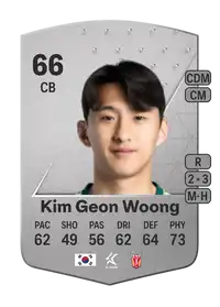 Kim Geon Woong Common 66 Overall Rating