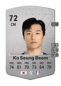 Ko Seung Beom Common 72 Overall Rating