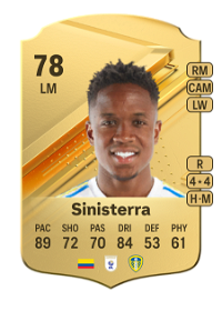 Luis Sinisterra Rare 78 Overall Rating