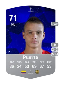 Mateo Puerta CONMEBOL Sudamericana 71 Overall Rating