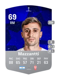 Walter Mazzantti CONMEBOL Sudamericana 69 Overall Rating