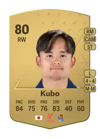 Takefusa Kubo Common 80 Overall Rating