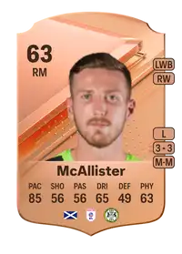 Kyle McAllister Rare 63 Overall Rating