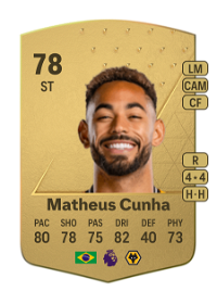 Matheus Cunha Common 78 Overall Rating
