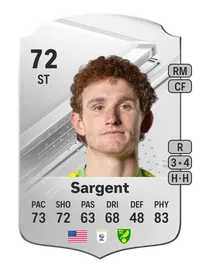 Josh Sargent Rare 72 Overall Rating