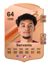 Brandon Servania Rare 64 Overall Rating