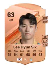 Lee Hyun Sik Rare 63 Overall Rating