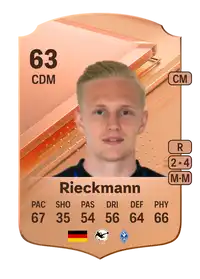 Julian Rieckmann Rare 63 Overall Rating