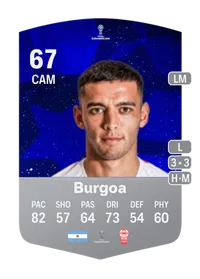 Valentín Burgoa CONMEBOL Sudamericana 67 Overall Rating