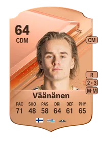 Santeri Väänänen Rare 64 Overall Rating