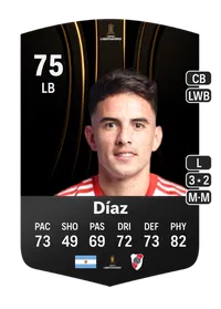 Enzo Díaz CONMEBOL Libertadores 75 Overall Rating