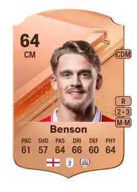 Josh Benson Rare 64 Overall Rating