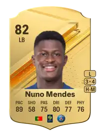 Nuno Mendes Rare EA FC 24 - 82 - Rating and Price | FifaUTBin