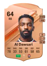 Mohammed Al Dawsari Rare 64 Overall Rating