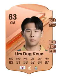 Lim Dug Keun Rare 63 Overall Rating