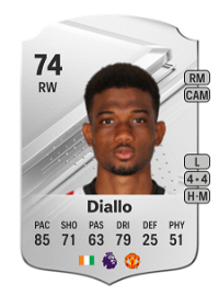 Amad Diallo Rare 74 Overall Rating