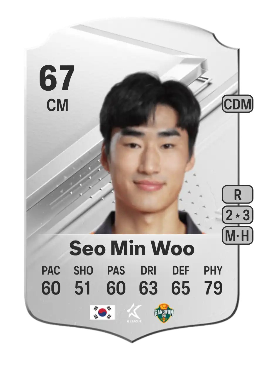 Seo Min Woo Rare 67 Overall Rating