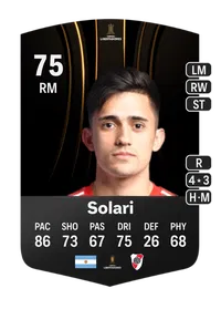 Pablo Solari CONMEBOL Libertadores 75 Overall Rating