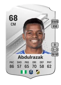 Ishaq Abdulrazak Rare 68 Overall Rating