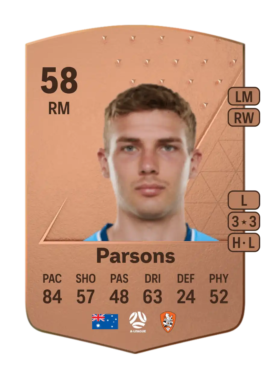 Alex Parsons Common 58 Overall Rating