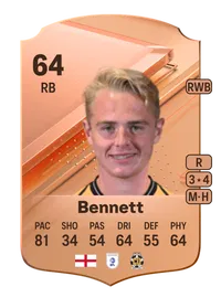 Liam Bennett Rare 64 Overall Rating