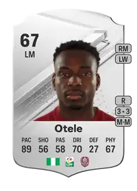 Philip Otele Rare 67 Overall Rating