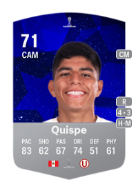 Piero Quispe CONMEBOL Sudamericana 71 Overall Rating