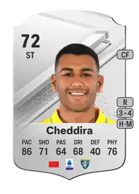 Walid Cheddira Rare 72 Overall Rating