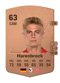 Cedric Harenbrock Common 63 Overall Rating