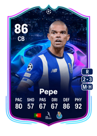 Pepe UCL Road to the Knockouts 86 Overall Rating