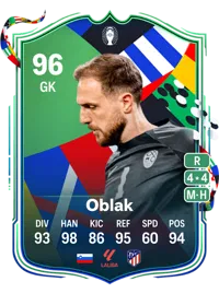 Jan Oblak UEFA EURO Path to Glory 96 Overall Rating
