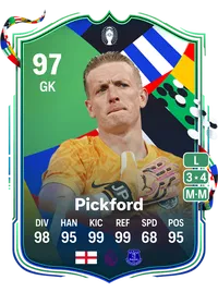 Jordan Pickford UEFA EURO Path to Glory 97 Overall Rating