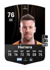 Guido Herrera CONMEBOL Libertadores 76 Overall Rating