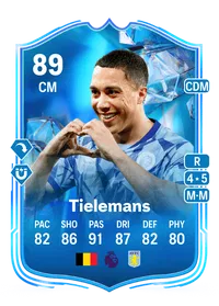 Youri Tielemans Fantasy FC 89 Overall Rating