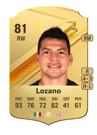 Hirving Lozano Rare 81 Overall Rating