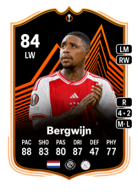 Steven Bergwijn UEL Road to the Knockouts 84 Overall Rating