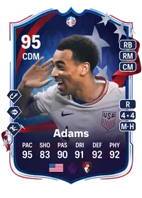 Tyler Adams Copa América Path to Glory 95 Overall Rating