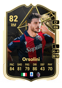 Riccardo Orsolini Team of the Week 82 Overall Rating