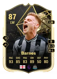 Harvey Barnes Team of the Week 87 Overall Rating