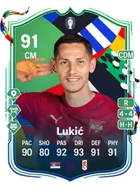 Saša Lukić UEFA EURO Path to Glory 91 Overall Rating