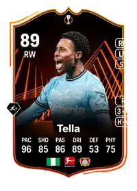 Nathan Tella UEL Road to the Final 89 Overall Rating