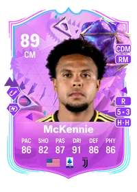 Weston McKennie Ultimate Birthday 89 Overall Rating