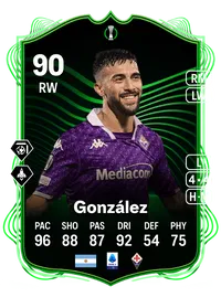 Nicolás González UECL Road to the Final 90 Overall Rating