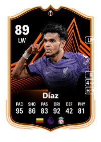 Luis Díaz UEL Road to the Knockouts 89 Overall Rating