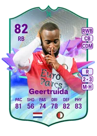 Lutsharel Geertruida In-Progress Future Stars Evolution 82 Overall Rating