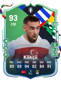 Orkun Kökçü UEFA EURO Path to Glory 93 Overall Rating