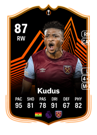 Mohammed Kudus UEL Road to the Knockouts 87 Overall Rating